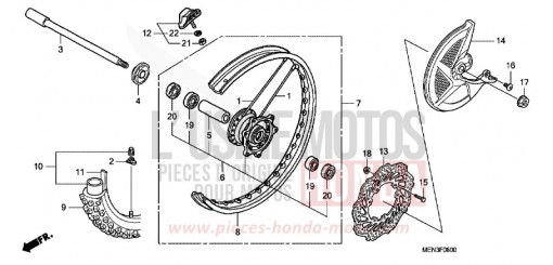 FRONT WHEEL CRF450R9 de 2009